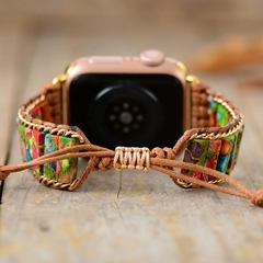 Pulseira de relógio Apple de pedra natural 38 mm/45 mm Bohemia com contas pulse - Achadinhos Bombando