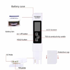 3 em 1 TDS/Temp/EC Medidor de Qualidade da Água Caneta Testador TDS/EC Tester 0 - Achadinhos Bombando