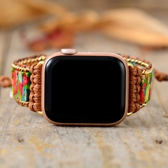 Pulseira de relógio Apple de pedra natural 38 mm/45 mm Bohemia com contas pulse