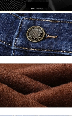 Imagem do 2022 Marca Outono Inverno Quente Reunindo Denim Macio Atividades Homem Lã Linha