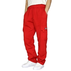 2021 Calças masculinas com bolsos de cor lisa, cintura larga, calças esportiva - comprar online