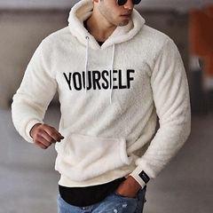 2021 Gothic Men Cotton Fleece Hoodies Letter Print Sweatshirt Manga Longa Lã To - comprar online