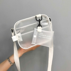 Bolsa feminina casual translúcida translúcida em PVC transparente bolsa de omb