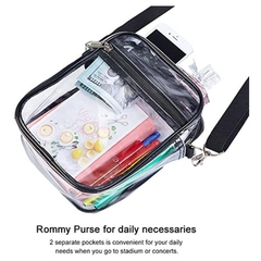 Bolsa feminina casual translúcida translúcida em PVC transparente bolsa de omb
