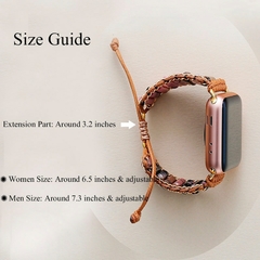 Imagen de Pulseira de relógio Apple de pedra natural 38 mm/45 mm Bohemia com contas pulse