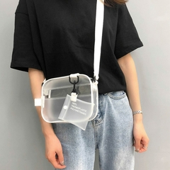 Bolsa feminina casual translúcida translúcida em PVC transparente bolsa de omb