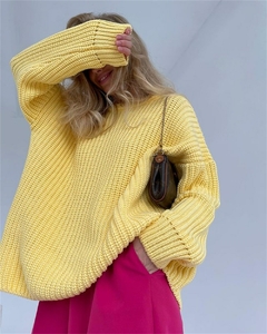 Suéter Oversized Gola Alta - Bela Doratta