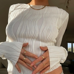 Camiseta Manga Longa Ruched - Bela Doratta