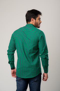 Camisa Verde - Xadrez Tam. Pequeno - Manga Longa - Adalberto Junior