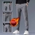 Calça Comprida De Seda Fria Casual Masculina Reta Larga De Verão Slim-Fit Esticada Esportiva na internet