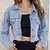 Imagem do Jaqueta jeans manga longa destroyed / cropped moda blogueira