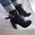 Bota coturno feminina tratorada com fivela sem fivela salto grosso na internet