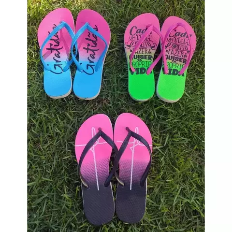 Chinelo Feminino Kit 3 Pares Sandálias De Dedo