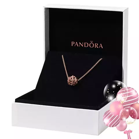 Colar Pandora Rose Ouro Prata Rio Oco