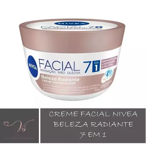Creme Hidratante Facial 7 em 1 Beleza Radiante Nivea 100g