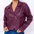 Jaqueta Feminina de Couro Sintético Modelo Glamour Com Ziper - comprar online