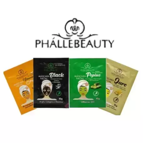 Kit 40 Máscaras Faciais em Sachê PhálleBeauty