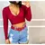 Blusa Cropped Manga longa Transpassado na internet
