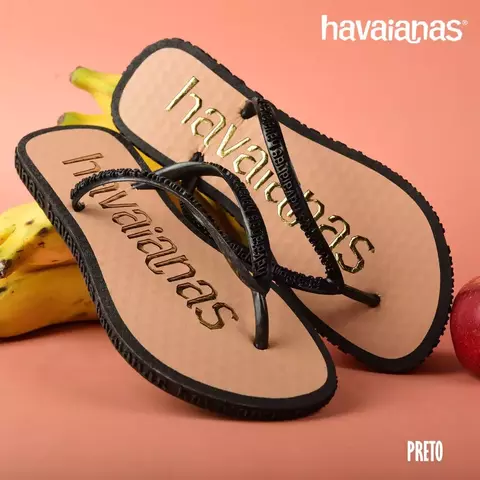 Chinelo Slim Maldivas Paumilha Metalizada