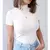 Imagem do Blusa Feminina Manga Curta Gola Alta Canelada