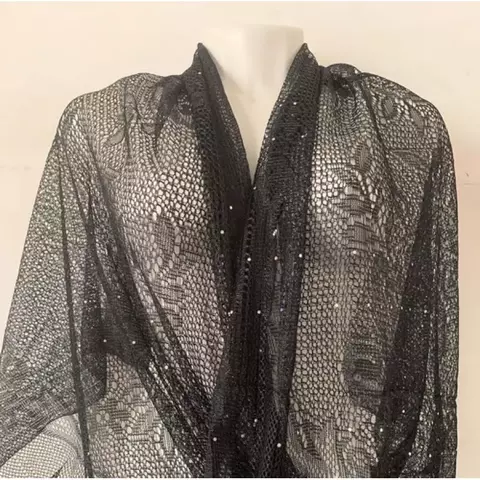 Echarpe Xale De Festas Com Brilhos