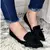 Imagem do Sapatilha Feminina Bico Fino Rasteirinha Mocassim Feminino Rasteira Preta Sandália Casual Sapato Feminino Preto Confortável Molec Moda
