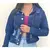 Jaqueta jeans manga longa destroyed / cropped moda blogueira - loja online