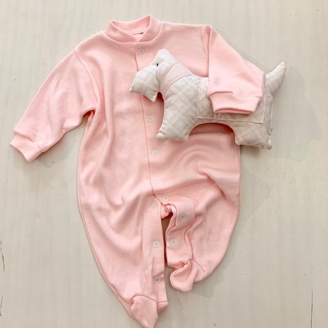Macacão Bebê Malha Rosa (RN-P-M-G)