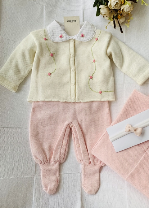 Conjunto Maternidade Rosa com Florzinhas (P)