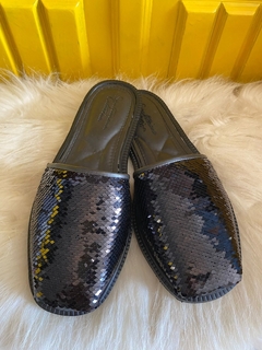 Alpargata Paetê Preto - Solado de Borracha