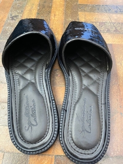 Alpargata Paetê Preto - Solado de Borracha - Santíssima Catarina