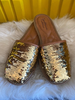 Alpargata Paetê Dourado - Solado de Borracha