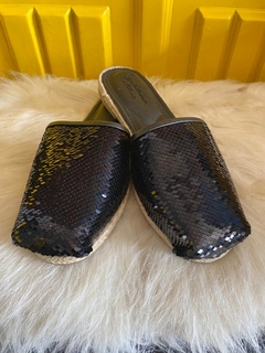 Alpargata Paetê Preto - Solado de Borracha - Santíssima Catarina
