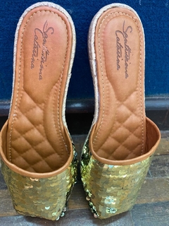 Alpargata Paetê Dourado - Solado de Borracha - Santíssima Catarina