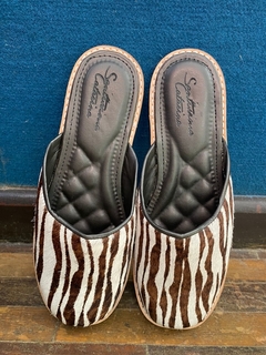 Mykonos - Couro Branco e Preto - comprar online