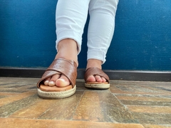 Chinelo França - Croco Marrom - comprar online