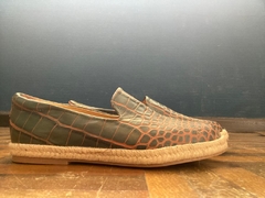 Mocassim Bico Fino - Croco Verde - Santíssima Catarina
