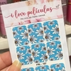 Película de unha floral tons azul e branco FRL - 197