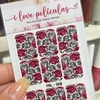 Película de unha floral tons vinho FRL - 008