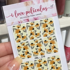 Película de unha flores fundo amarelo FRL - 173