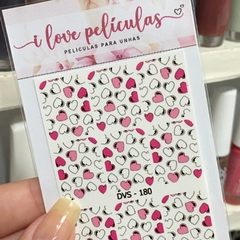 Película de unha corações rosa pink DVS - 180