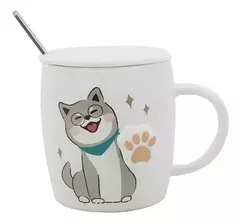 Taza trendy gatito con cuchara