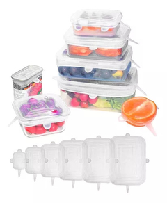 Set x6 tapas de silicona cuadradas