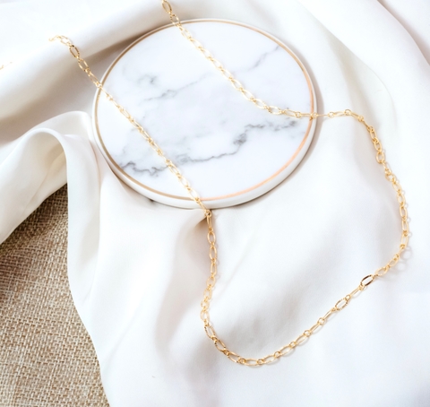 Colar fígaro 1x1 elos diamantados