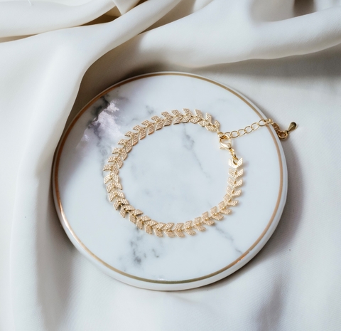 Pulseira corrente escamas lisas e diamantadas