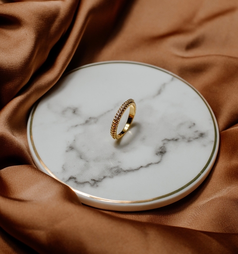 Anel meia aliança trabalhada