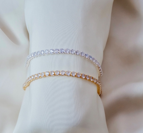 Pulseira riviera zircônia 4mm