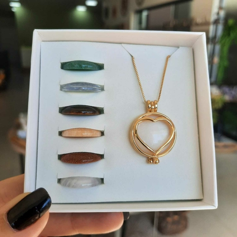 COLEÇÃO RELICÁRIO - CORAÇÃO - COMBO 7 PEDRAS