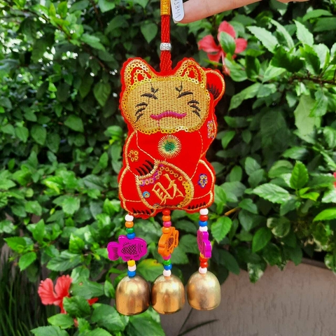 Maneki Neko - Móbile Tecido Bordado