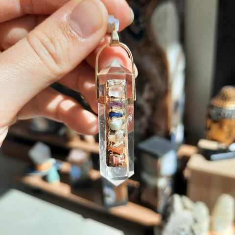 PINGENTE CHAKRAS BITERMINADO